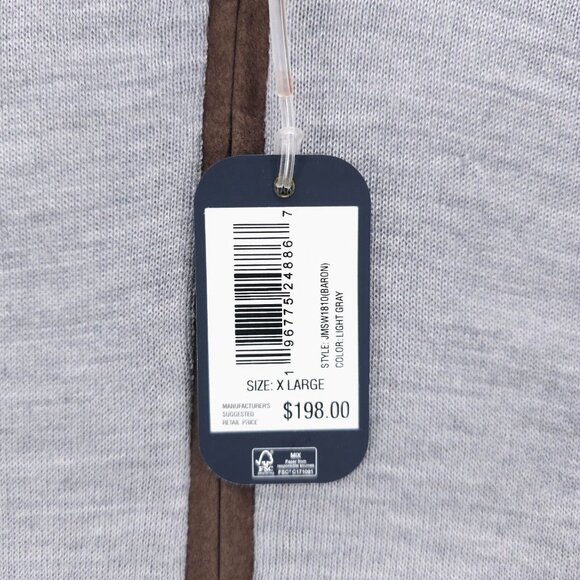 JOHNNIE-O Baron Merino Wool Blend 1/4 Zip Sweater Light Gray Heather Pullover XL - Picture 5 of 7